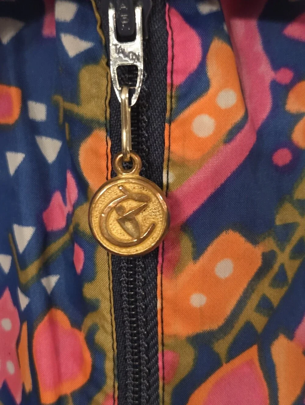 Vintage 70s Kober Knit New York Mod Psychedelic Zip Jacket Women's 18